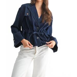 NEW CAMELLIA sadie button down jacket in dark denim